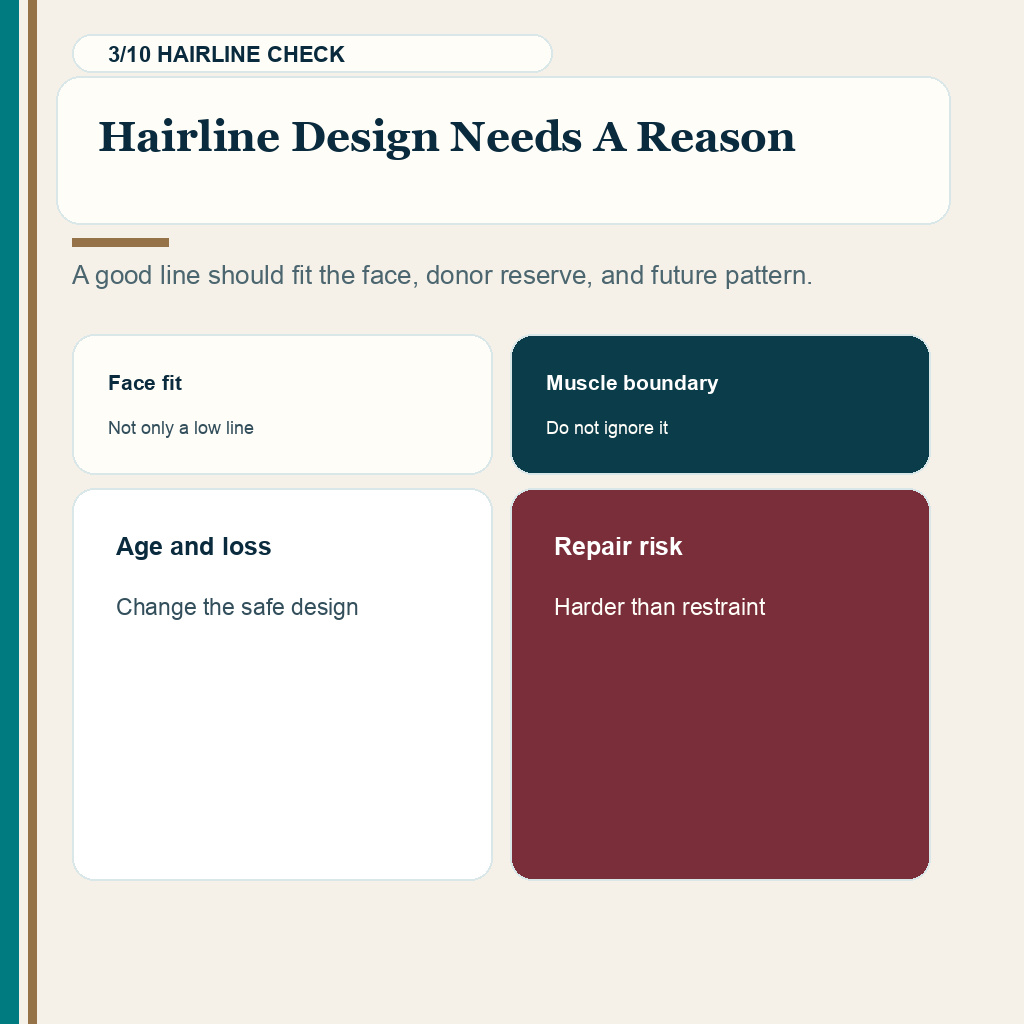 Hair transplant second opinion slide 3 explaining hairline design must fit donor and future loss