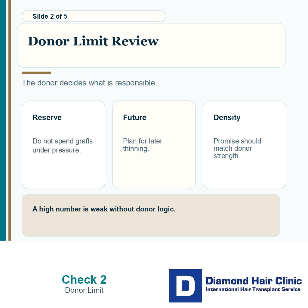 Carousel slide about donor limit review before hair transplant surgery