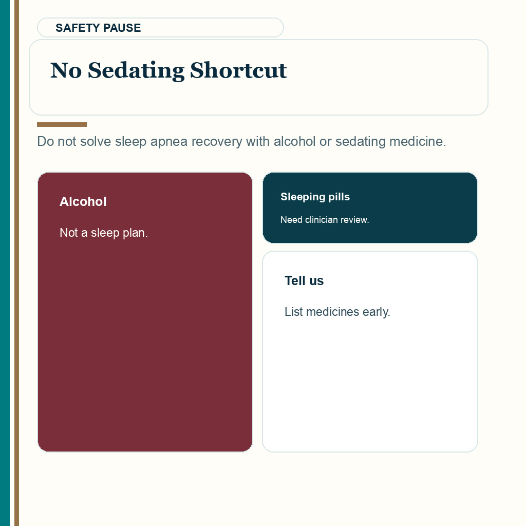 This CPAP planning slide explains no sedating shortcut before hair transplant surgery.