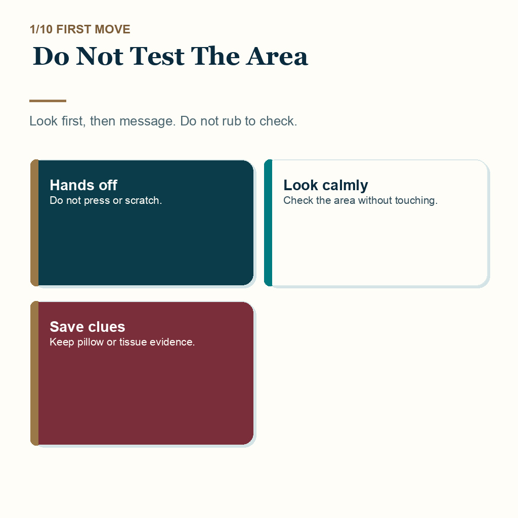 Slept on grafts slide 1 explaining do not test the area after waking on grafts
