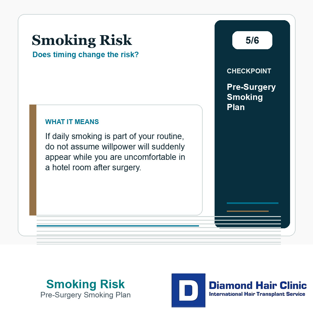 Smoking risk slide showing why daily smokers need a plan before surgery