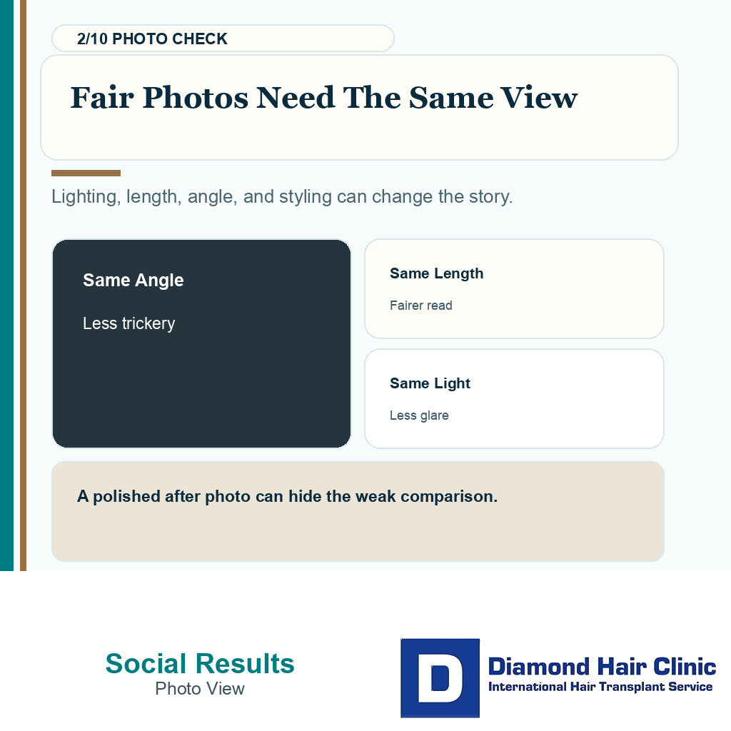 Social media results carousel slide 2 explaining fair photo view