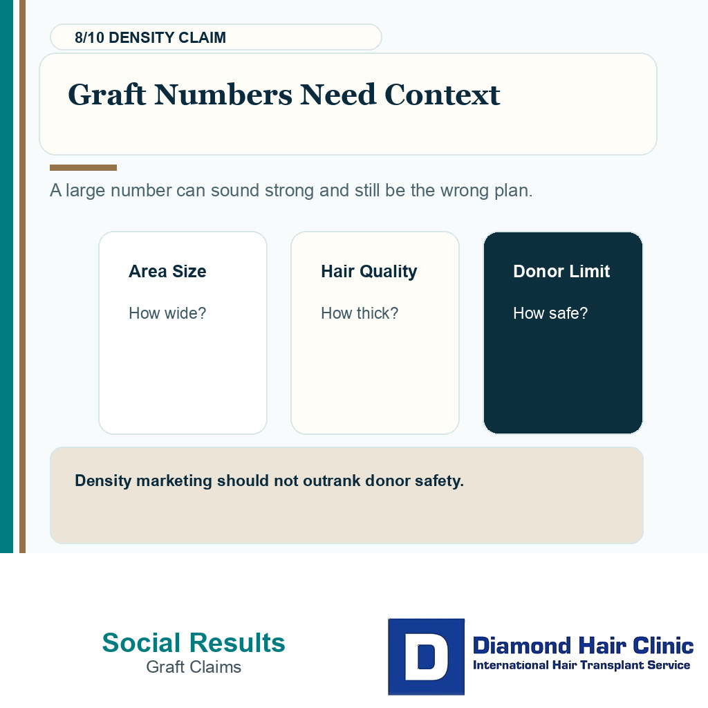 Social media results carousel slide 8 explaining graft numbers need context