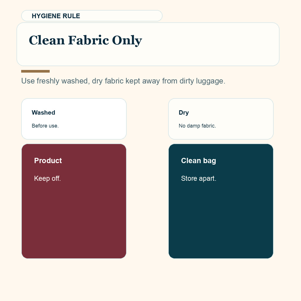Soft headwear after hair transplant slide 8 explaining clean fabric only