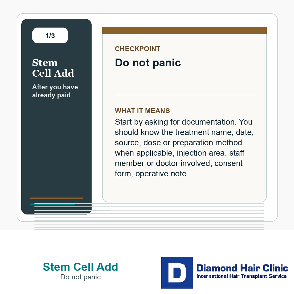 Stem Cell Add carousel slide about do not panic