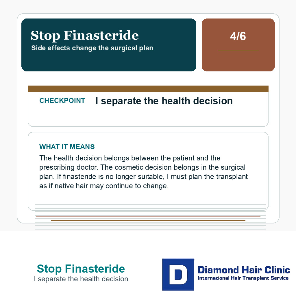 Stop Finasteride carousel slide about i separate the health decision