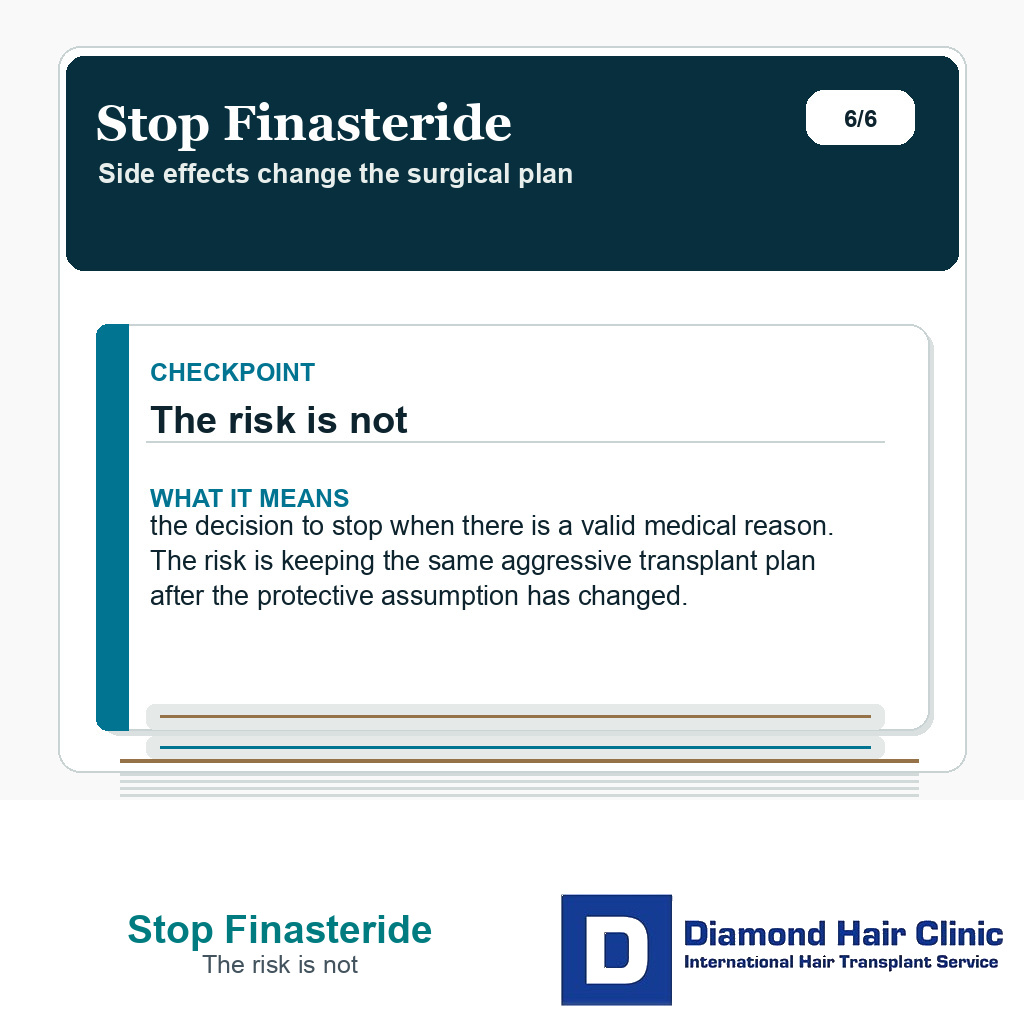 Stop Finasteride carousel slide about the risk is not