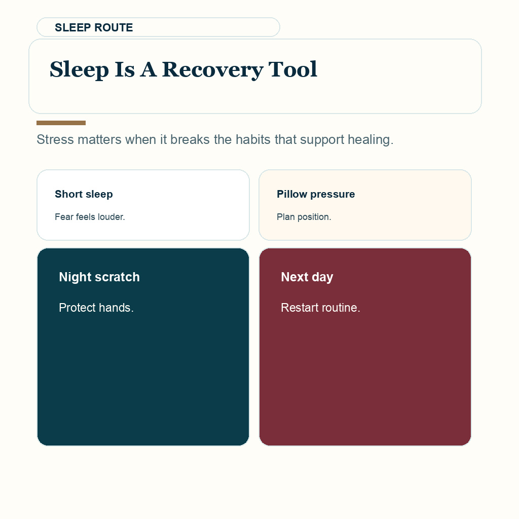 Stress after hair transplant slide 5 explaining sleep is a recovery tool