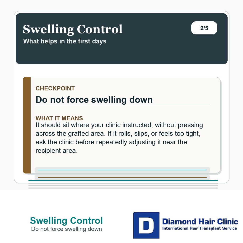 Swelling Control carousel slide about do not force swelling down
