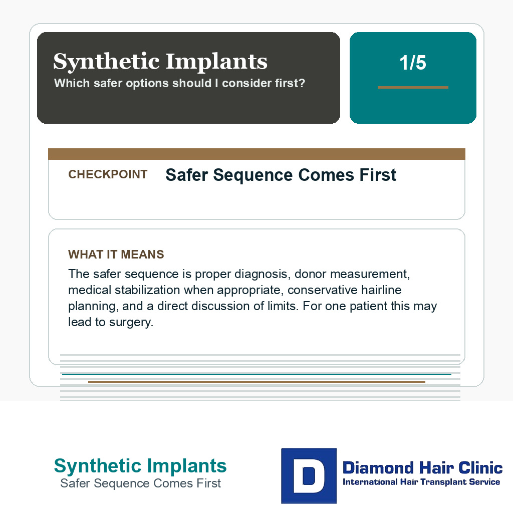 Synthetic Implants carousel slide about safer sequence comes first