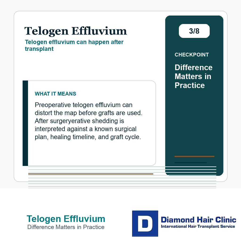 Telogen Effluvium carousel slide about difference matters in practice
