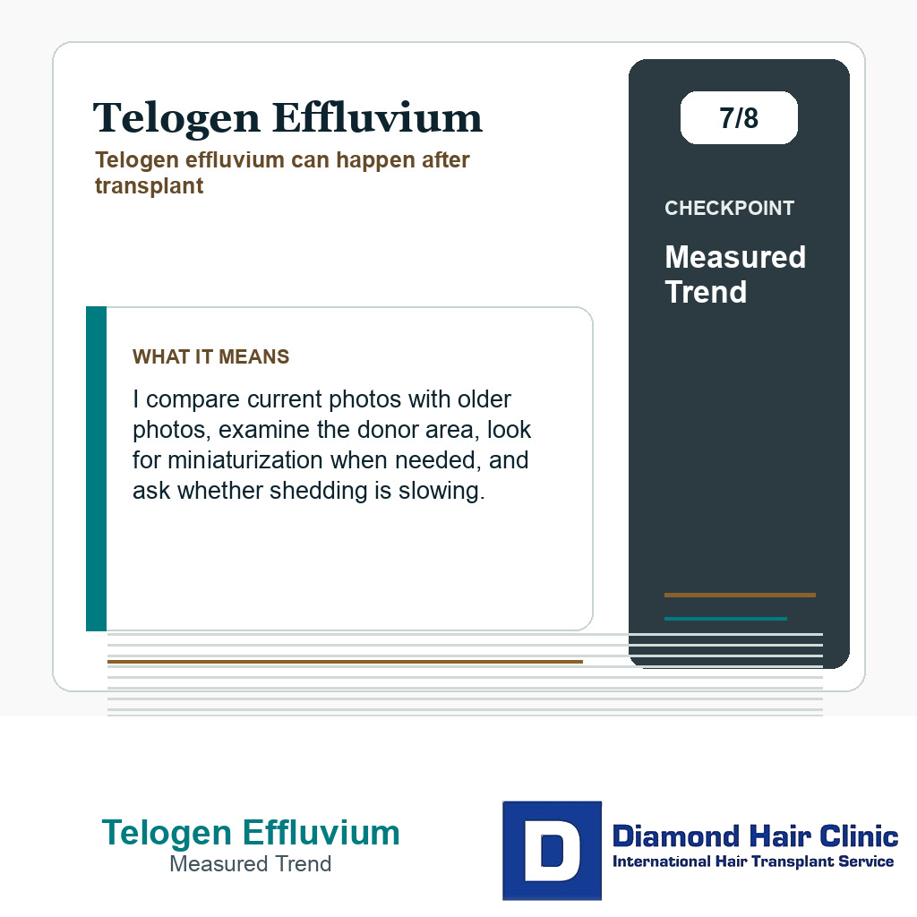 Telogen Effluvium carousel slide about measured trend