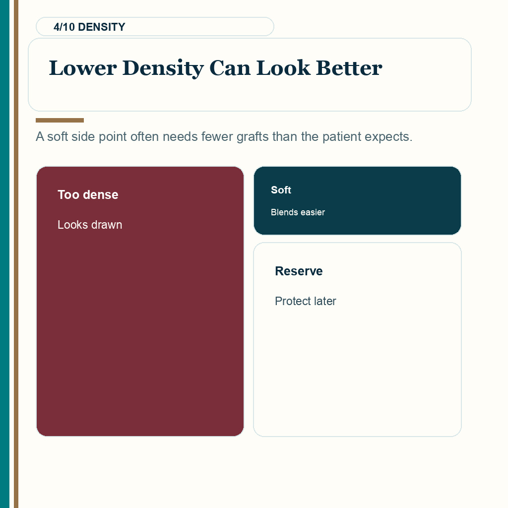 Diamond Hair Clinic temple point planning carousel slide 4 of 10 showing Lower Density Can Look Better