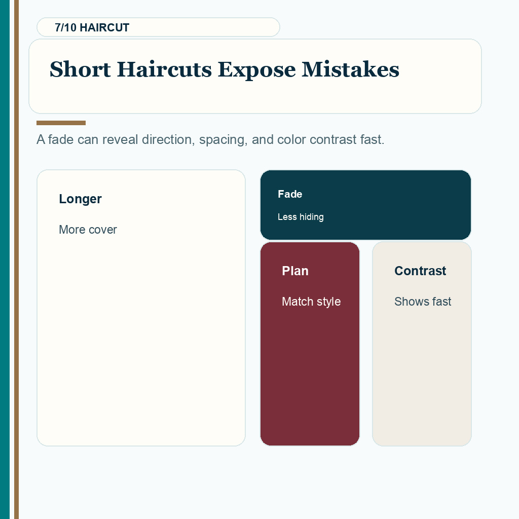 Diamond Hair Clinic temple point planning carousel slide 7 of 10 showing Short Haircuts Expose Mistakes