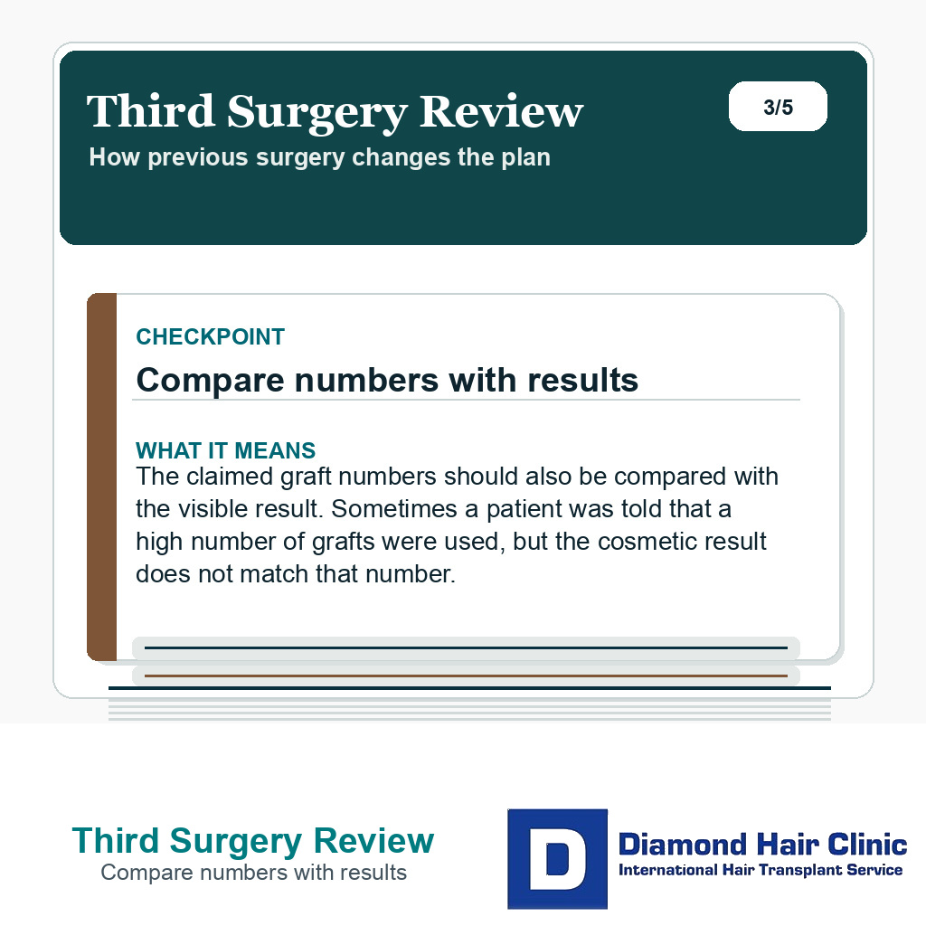 Third Surgery Review carousel slide about compare numbers with results
