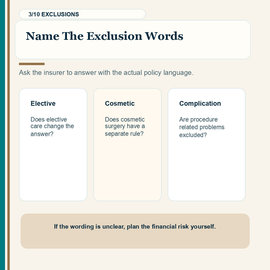Travel insurance hair transplant abroad carousel slide 3 about naming exclusions