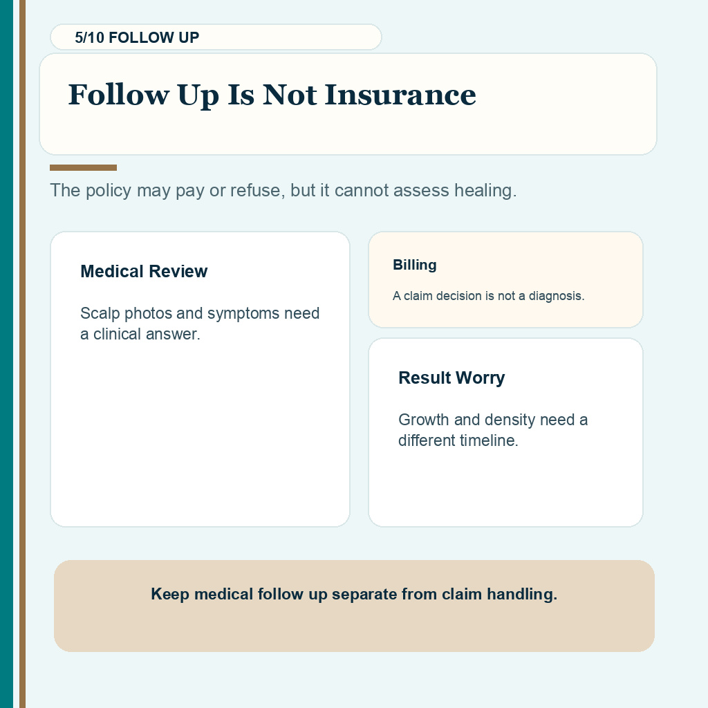 Travel insurance hair transplant abroad carousel slide 5 about follow up being separate from insurance