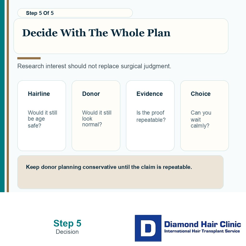 FUE planning should still work even if verteporfin adds no donor regrowth benefit
