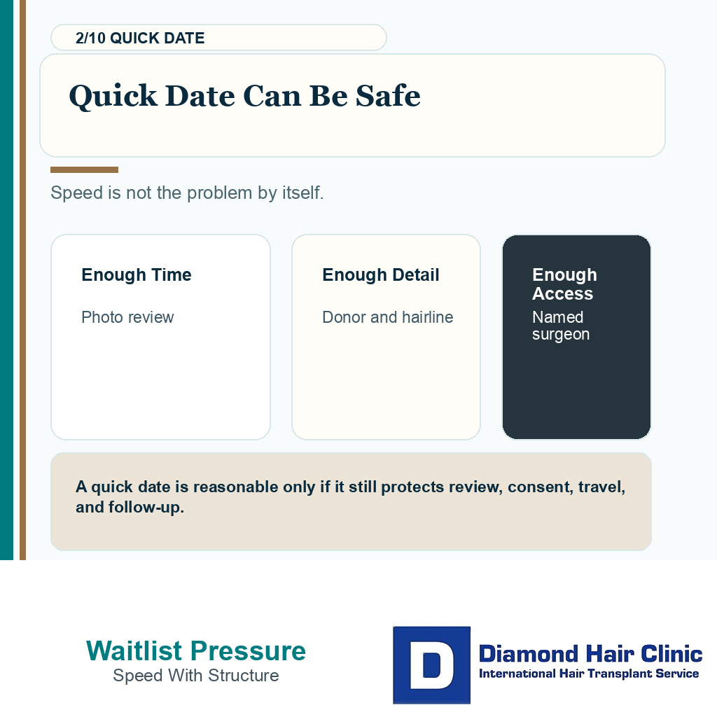 Quick hair transplant date can be safe when review and written planning stay clear