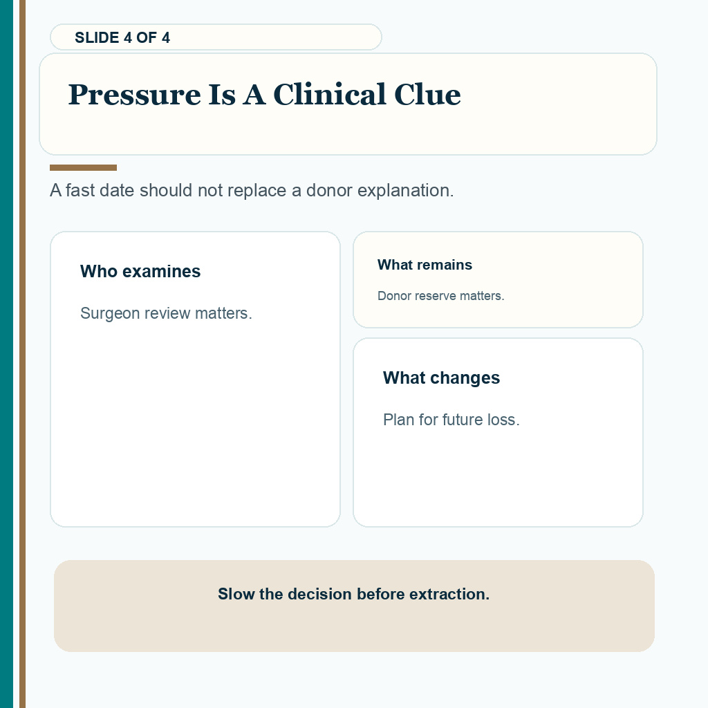 Diamond Hair Clinic support carousel slide 4 of 4 showing that pressure is a clinical clue