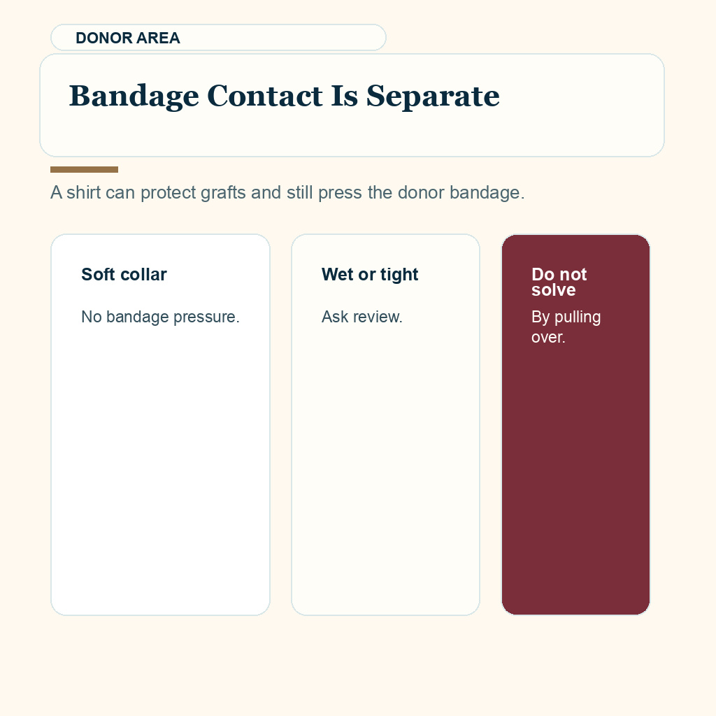 What to wear after hair transplant slide 7 explaining bandage contact is separate