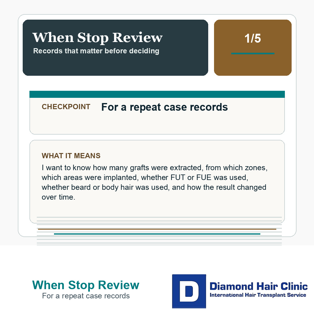 When Stop Review carousel slide about for a repeat case records