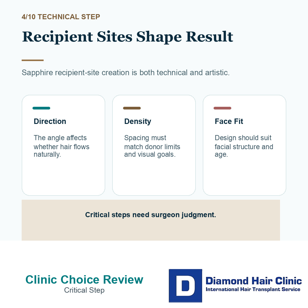 Why choose Diamond Hair Clinic carousel slide 4 explaining recipient sites shape result