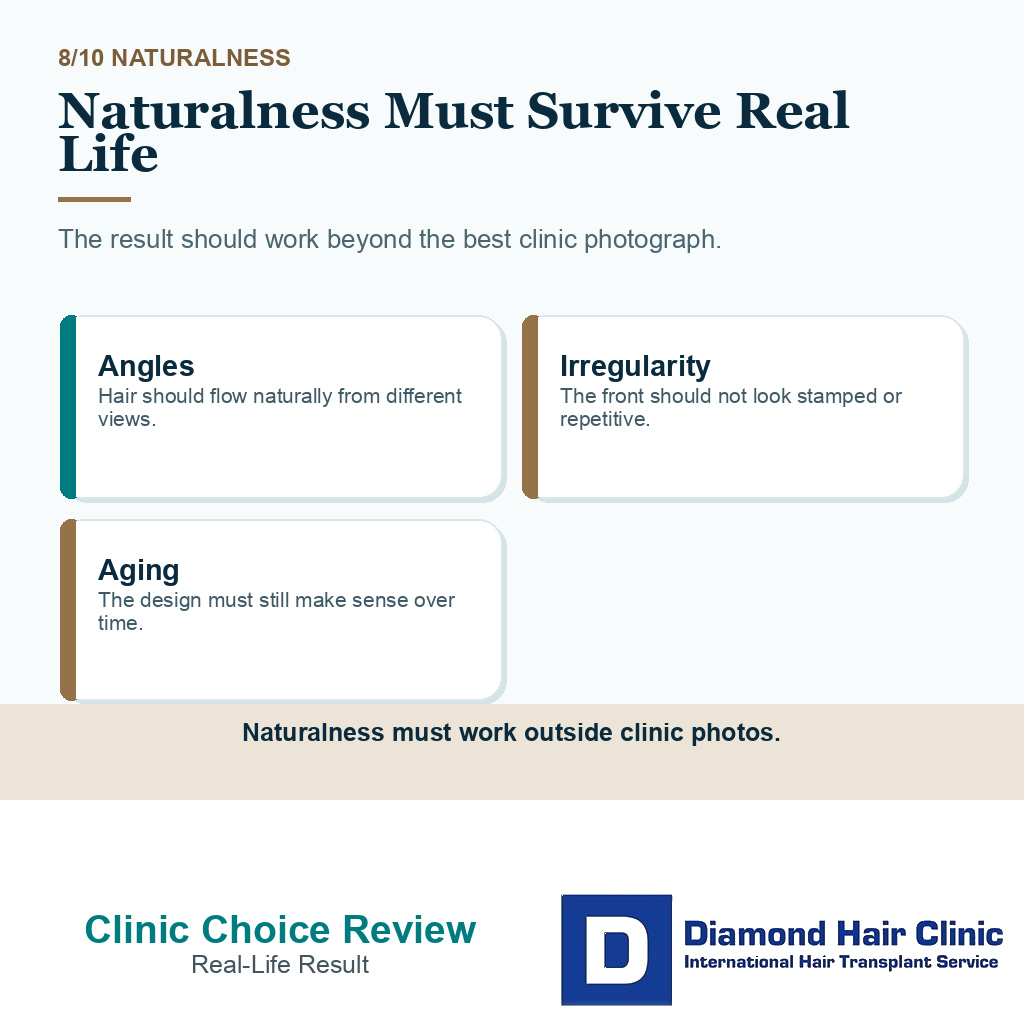 Why choose Diamond Hair Clinic carousel slide 8 explaining naturalness must survive real life