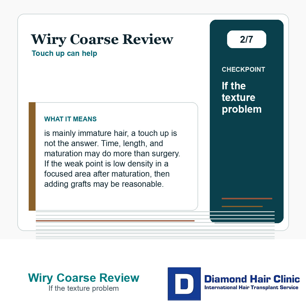 Wiry Coarse Review carousel slide about if the texture problem