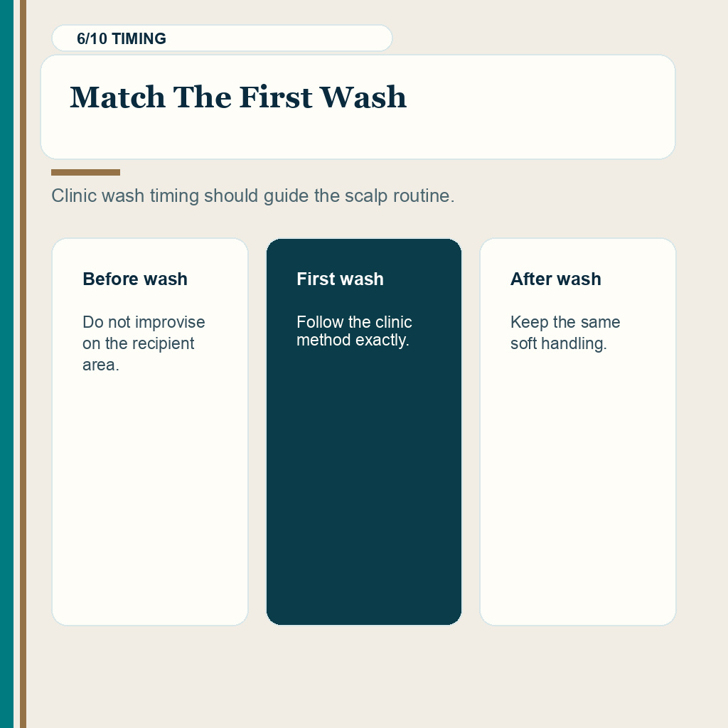 Wudu after hair transplant slide 6 explaining match the first wash for graft protection