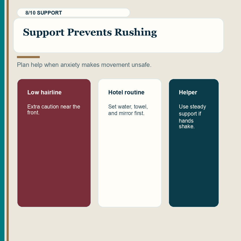 Wudu after hair transplant slide 8 explaining support prevents rushing for graft protection