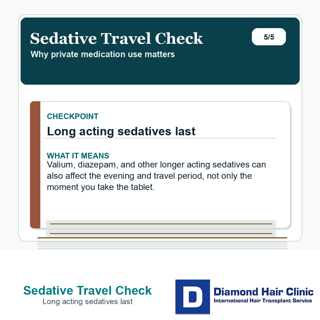 Sedative Travel Check carousel slide about long acting sedatives last