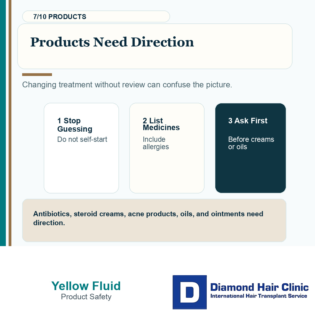 Yellow fluid carousel slide 7 explaining product changes need direction