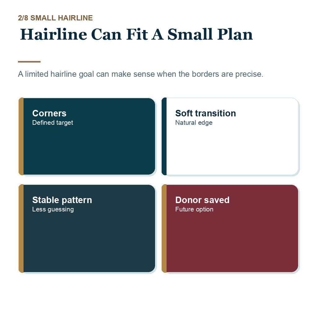 1000 graft hair transplant, hairline can fit a small plan.