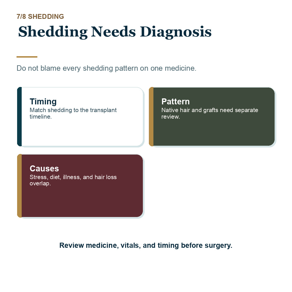 ADHD medication hair transplant support explaining shedding needs diagnosis.