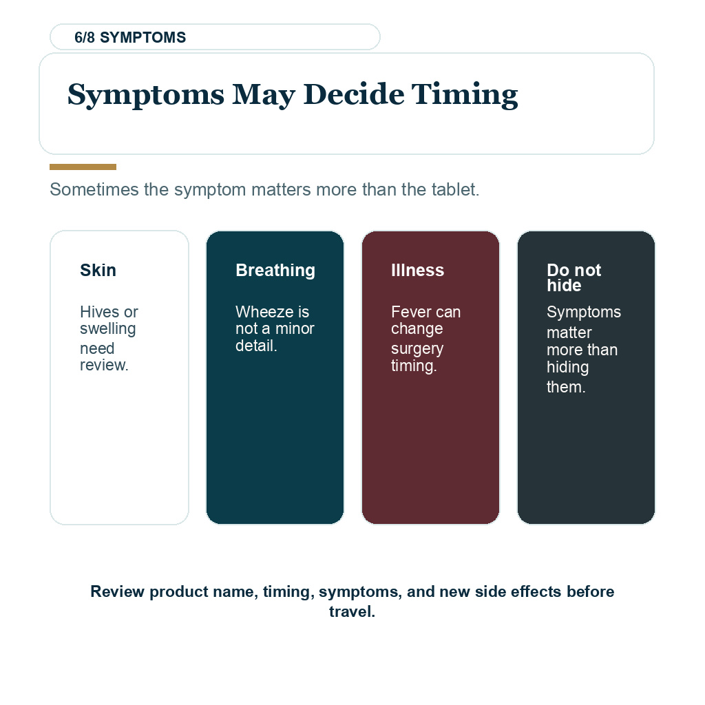 Allergy medicine before FUE support explaining symptoms may decide timing.
