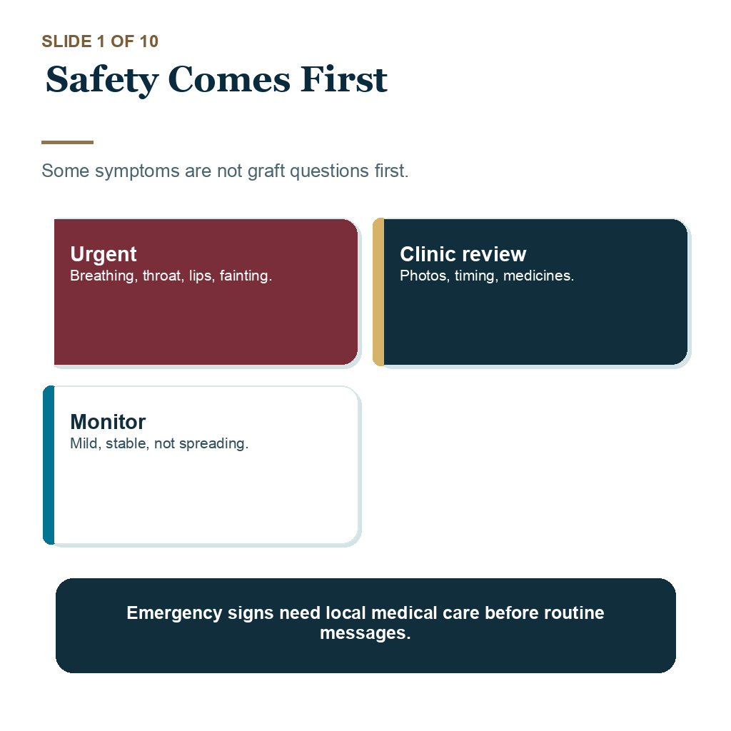 Allergy signs after hair transplant carousel slide 1 about safety comes first.