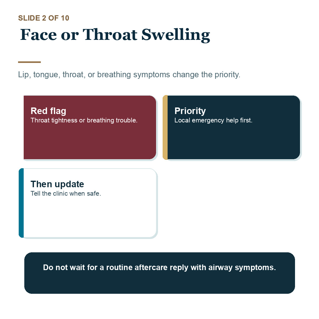 Allergy signs after hair transplant carousel slide 2 about face or throat swelling.