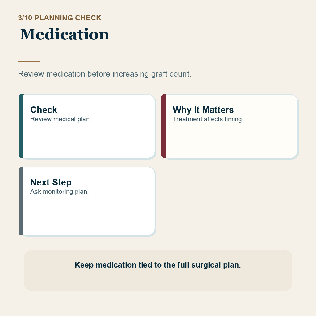 Am I Too Young for a Hair Transplant? support slide 3 about medication