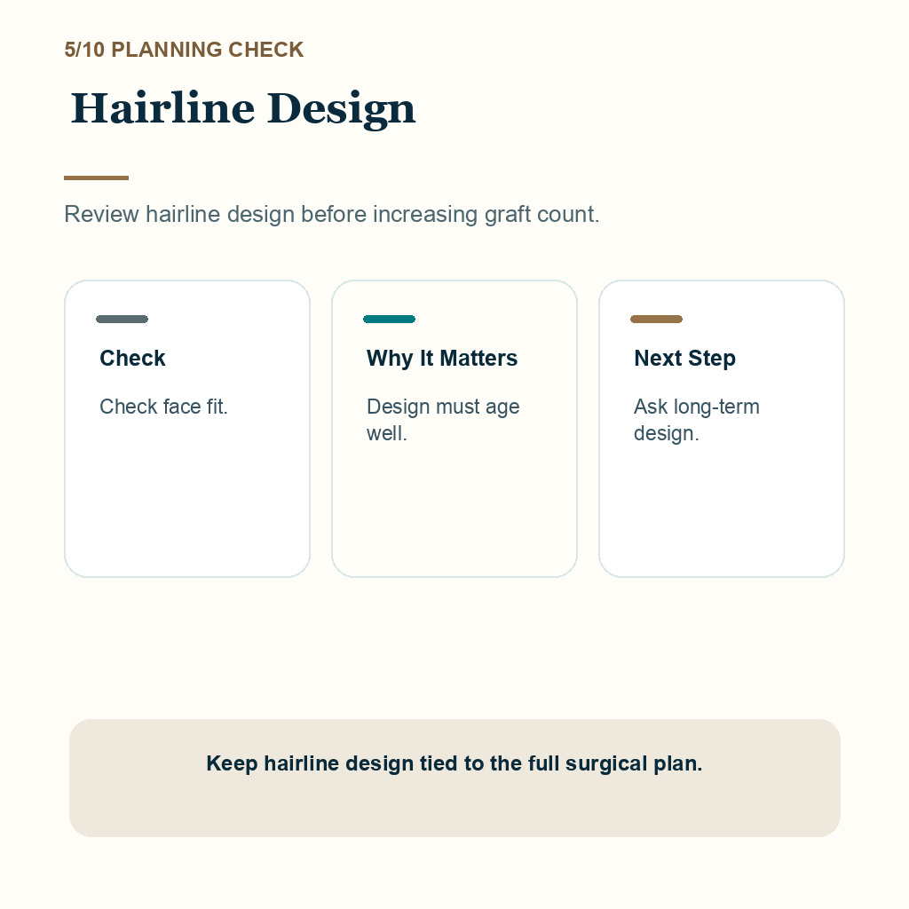 Am I Too Young for a Hair Transplant? support slide 5 about hairline design