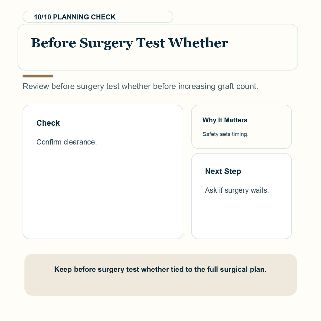 Am I Too Young for a Hair Transplant? support slide 10 about before surgery test whether