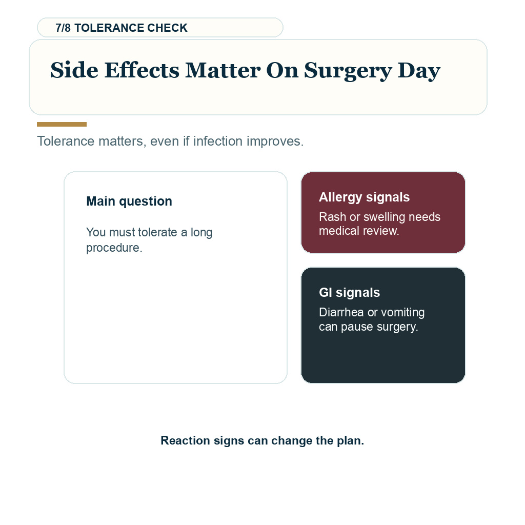 Antibiotics before hair transplant, side effects matter on surgery day.