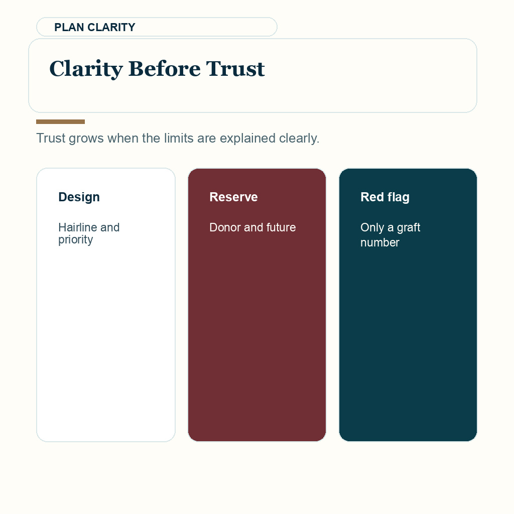 Surgery anxiety before hair transplant carousel slide 6 about clarity before trust.