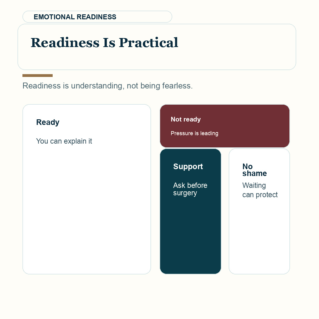 Surgery anxiety before hair transplant carousel slide 8 about readiness is practical.