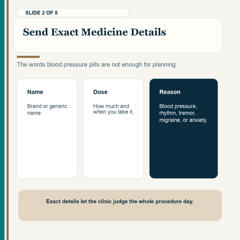 Send exact medicine details before hair transplant surgery.