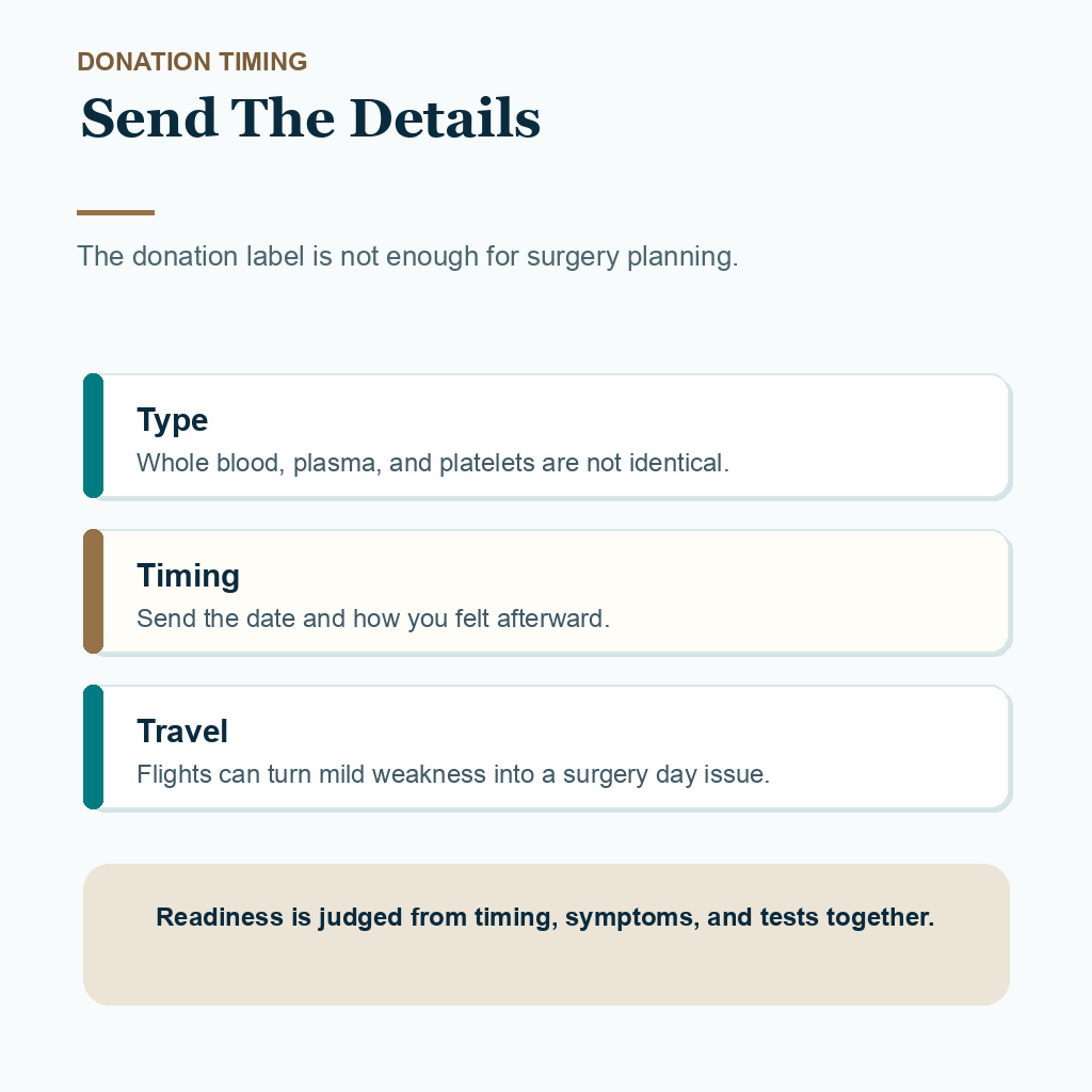 Diamond Hair Clinic support card showing donation timing details to send before FUE