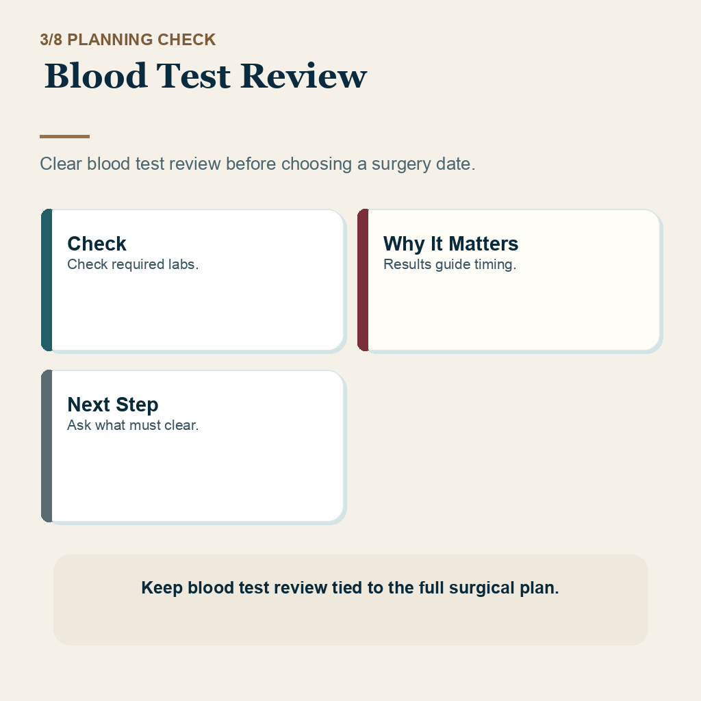 Blood Test Review Before Surgery support slide 3 about blood test review