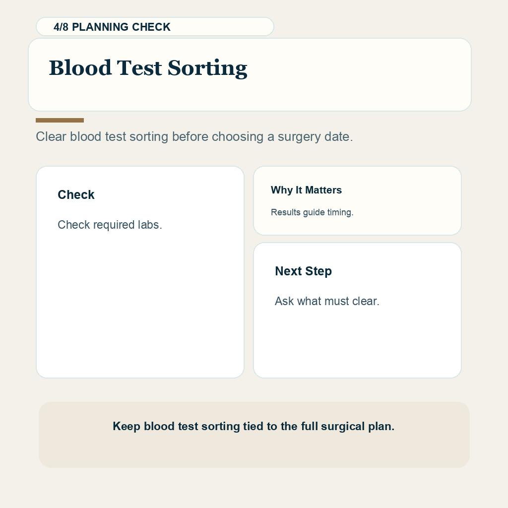 Blood Test Review Before Surgery support slide 4 about blood test sorting