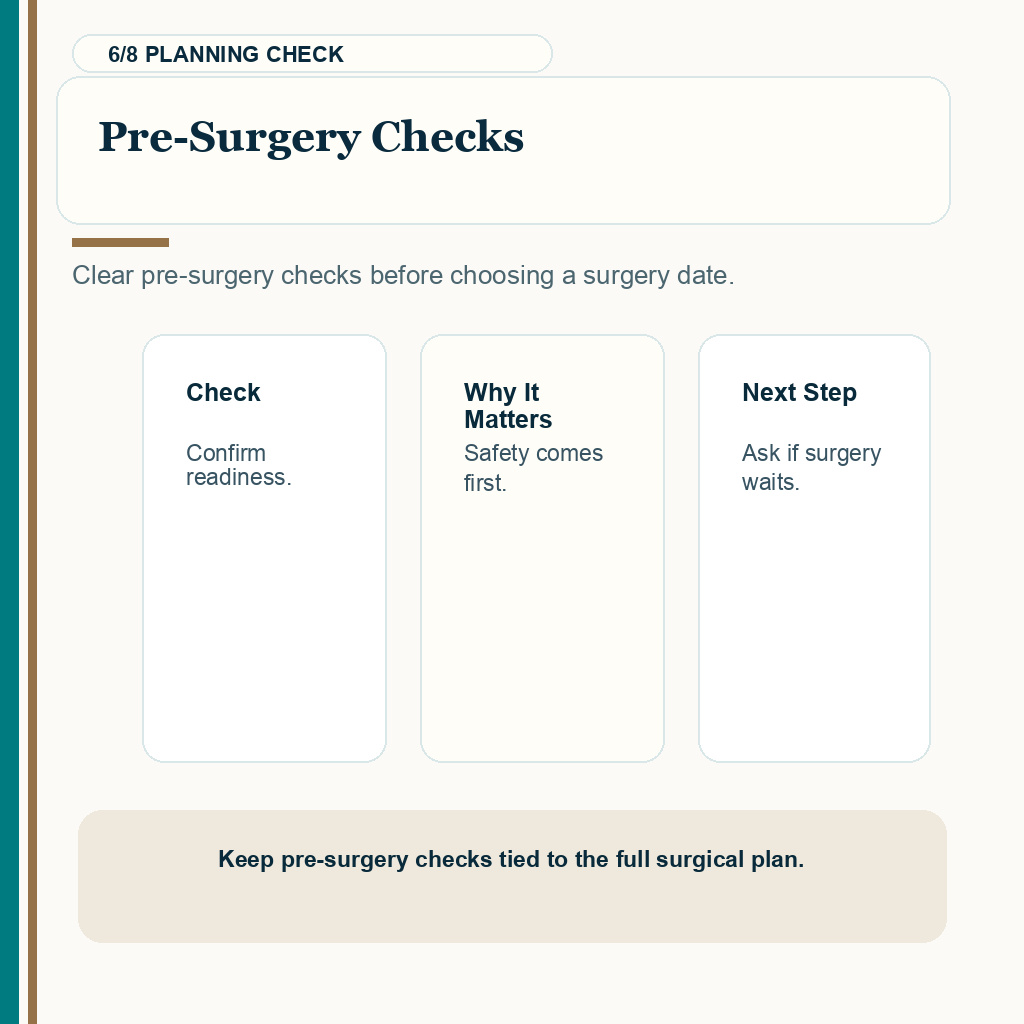 Blood Test Review Before Surgery support slide 6 about pre surgery checks