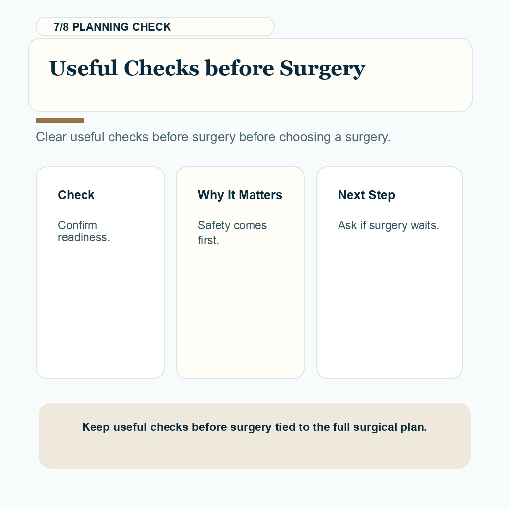 Blood Test Review Before Surgery support slide 7 about useful checks before surgery